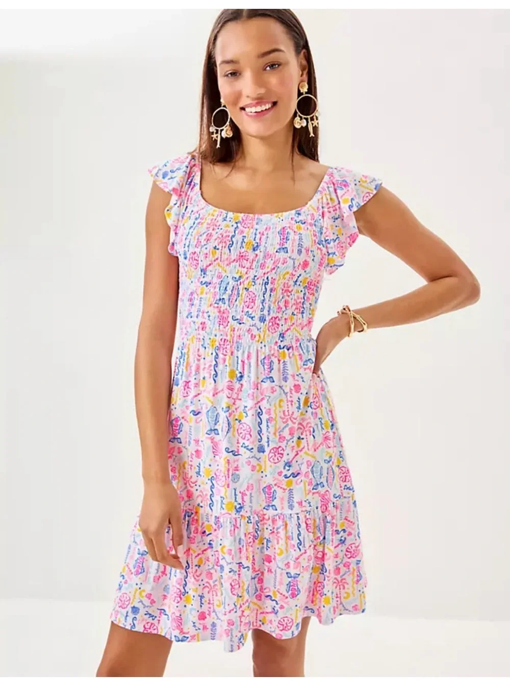 Lilly Pulitzer Jilly Smocked Dress - Picture 3 of 3